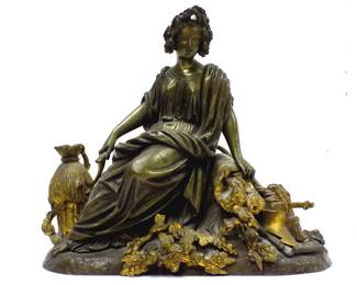 19TH CENTURY ALLEGORIC HARVEST MAIDEN BRONZE