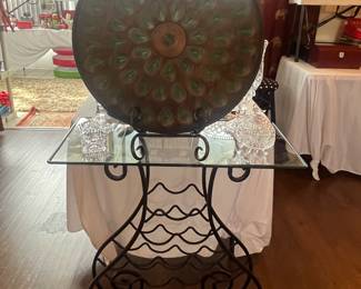 Glass top/wine rack table