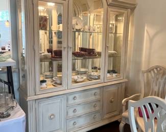 White china cabinet by Stanley...beautiful!! Measures 66" x 16" x 88"