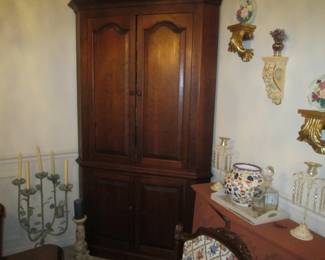 Pair of matching antique corner cabinets
