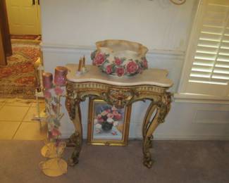 Marble top - ornately decorated
