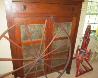 Pie safe - spinnng wheels - were actually used by the owner recently