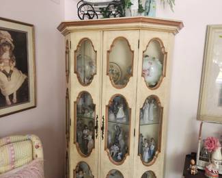 Mcm china cabinet. Unique and has an interior light