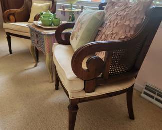 Mcm matching accent chairs, excellent condition, cream upholstery 