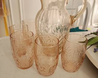 Pink glassware set