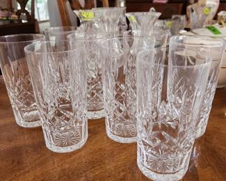 Crystal glassware galore! These are Waterford.