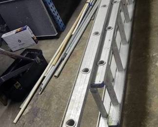 Extension Ladder. Pallet Rack Shelving