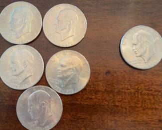6 Bicentennial Eisenhower Dollars 5 Have No Mint Mark, 1 Is D