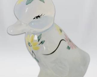 Fenton Handpainted Glass Duck 
