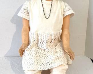 3 Tall Vintage Doll With Two Crochet Dresses