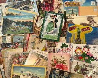 Assortment Of Vintage Cards Valentines, Christmas, Post Cards And More 