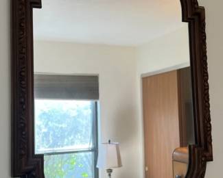 Carved Faux Wooden Frame Wall Mirror