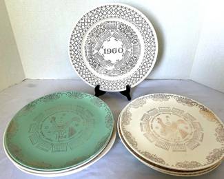 1950s 60s Decorative Calendar Plates 