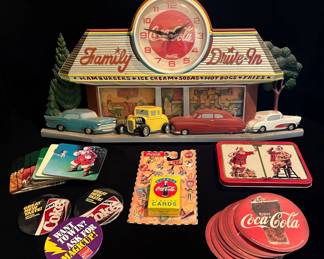 CocaCola Family Drive In Clock  More Collectibles