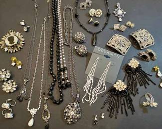 Black, Silvertoned Sparkly Accessories