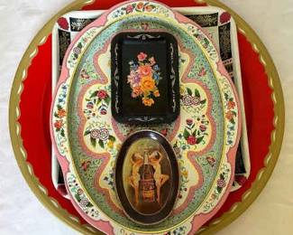 Colorful Vintage Trays Assortment 