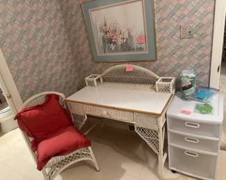 But it now-$90 Wicker Set Desk and Chair