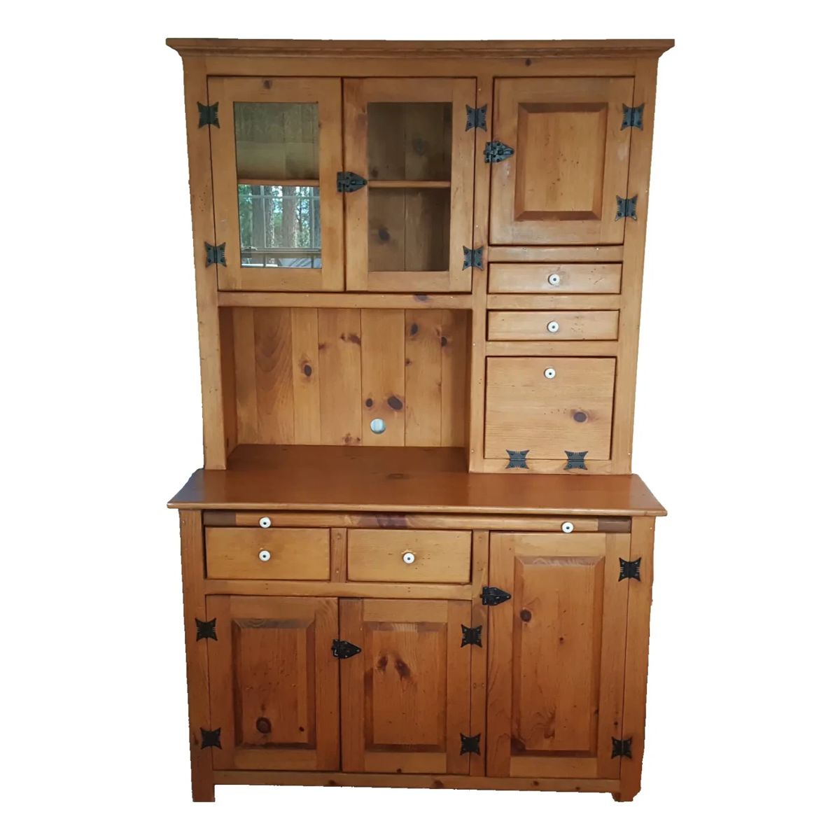 Rustic Amish Made Hoosiers Kitchen Bakers Cabinet Hutch Buffet