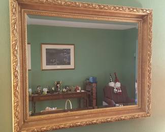 High End Gold Ornate Wall Mirror 49"L x 38.5"H Beveled Glass ~ La Barge