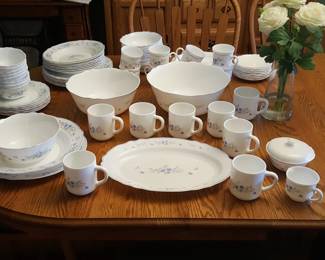 Vintage Arcopal France Romantique Dinnerware/Glassware/Serving - 91 Pieces
