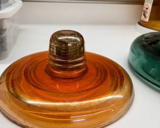 1940's Pyrex Insulator Carnival Glass SOMBRERO High Voltage 10” Wide 