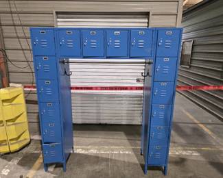 Blue Locker Unit with Closet Bar