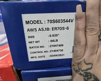 (2) Cases of Mild Steel Welding Wire - Model 70S603544V - Size 0.035in