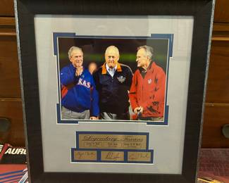 Laser signed Nland Ryan, GWBush and GHWBush photo