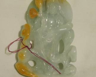 Jade Amulet.  Quan Yin, Goddess of Mercy.