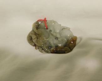 Jade Amulet.  Carp and Sealife.
