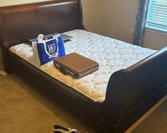 Full size sleigh bed and mattress (excellent condition)
