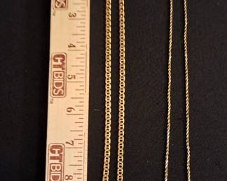 Two 14K Chains One Broken