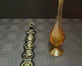 Fenton Amber Six Pedal Glass Vase More