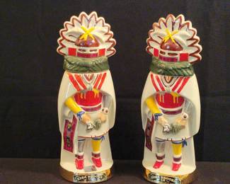  012 EZRA Brooks Kachina Doll Bottles 