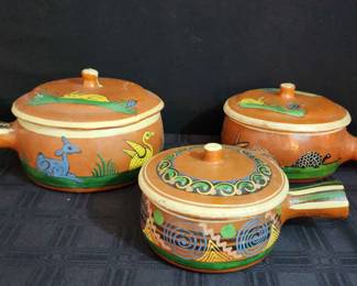 Set 3 of Clay Pots From Mexico