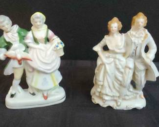 Pair 2 of Hand Painted Ceramic Figurines 
