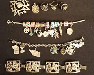  008 Silver Charm Bracelets And More