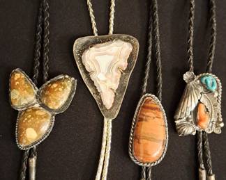  007 4 Bolo Ties With Silver 