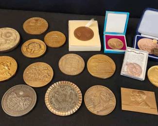 Brass And Copper Medallions And Coasters