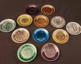 Vintage Colored Glass Coaster 12pc