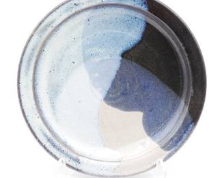 Hues of Blue Glazed Pottery Plate