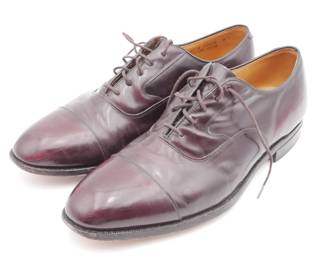 Johnston & Murphy Burgundy Leather Cap Toe Oxford Shoes size 10.5