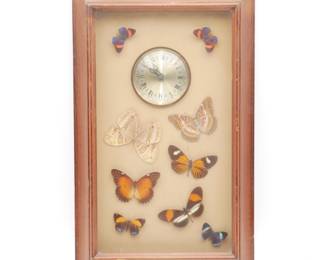 Butterfly Vitrine Rectangular Wall Clock, Made in USA