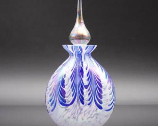 Royal Limited Crystal Blue Glass Perfume Bottle with Stopper
