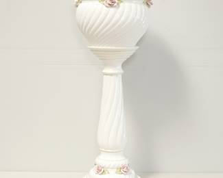 Italian Ceramic Pedestal Stand & Planter
