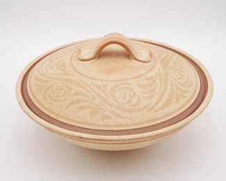 Mark Blumenfeld Signed Art Lidded Pottery Bowl