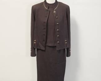 St. John Dark Brown 3pc Skirt Suit