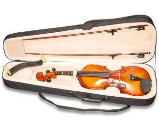 Cecilio CVN-320L Solidwood Ebony Fitted Left-Handed Violin w/Gigbag