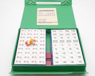 Vintage Dragon Mah Jong Game Set with Travel Case