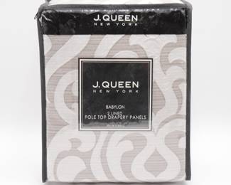 J. Queen New York Babylon Lined Pole Top Drapery Panels Pair- New